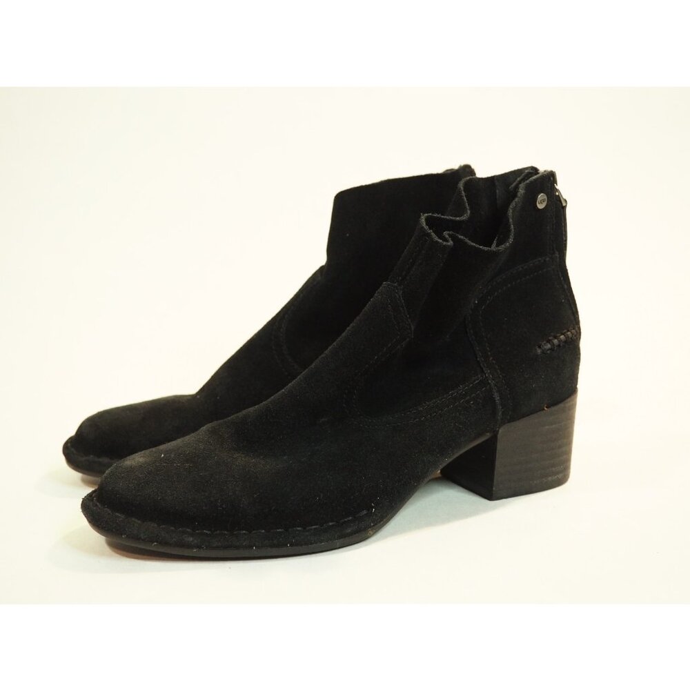 Ugg Black Suede Zipper Ankle Boots, Size 8 (US) 37 (EU)